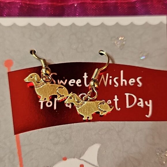 Dachshund Planter & Goldtone Earrings - Picture 3 of 8